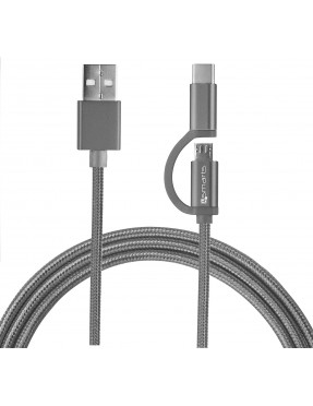 4Smarts 4smarts Micro-USB & USB-C Kabel ComboCord 1m, Textil
