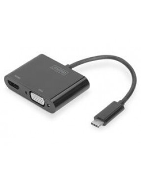 Digitus DIGITUS USB 3.1 Typ-C zu VGA/HDMI Grafikadapter schw