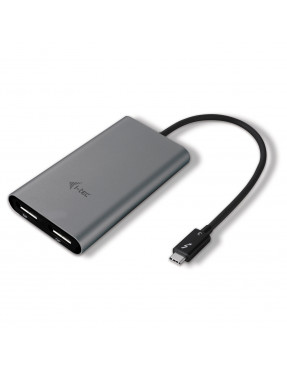 i-tec Thunderbolt3 zu Dual Display Port Video Adapter grau 1