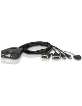 Aten CS22D 2-Port USB DVI KVM Switch schwarz
