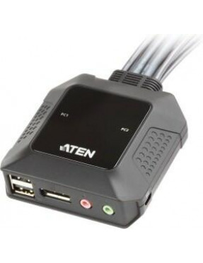 Aten CS22DP-AT 2-Port USB DisplayPort KVM Switch schwarz