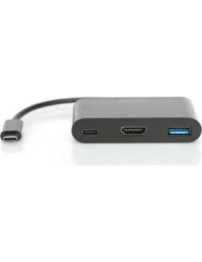 Digitus USB Typ-C auf HDMI Multiport Adapter 3-Port schwarz 