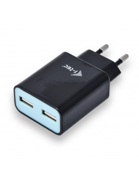 i-tec USB Power 2 Port Netzladegerät 2,4A schwarz 110-240V