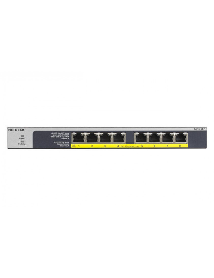 Netgear GS108LP 8-Port Gigabit Switch PoE+ flex unmanaged