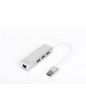 Digitus DIGITUS DA-70250-1 USB 3.0 3-Port Hub & Gigabit LAN-