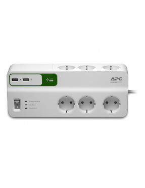 APC SurgeArrest Essential 6-fach 2x USB (PM6U-GR) Überspannu