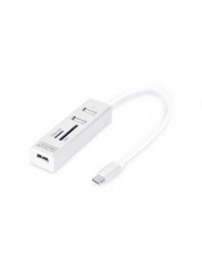 Digitus DIGITUS OTG USB 2.0 Type-C 3-Port Hub mit Kartenlese