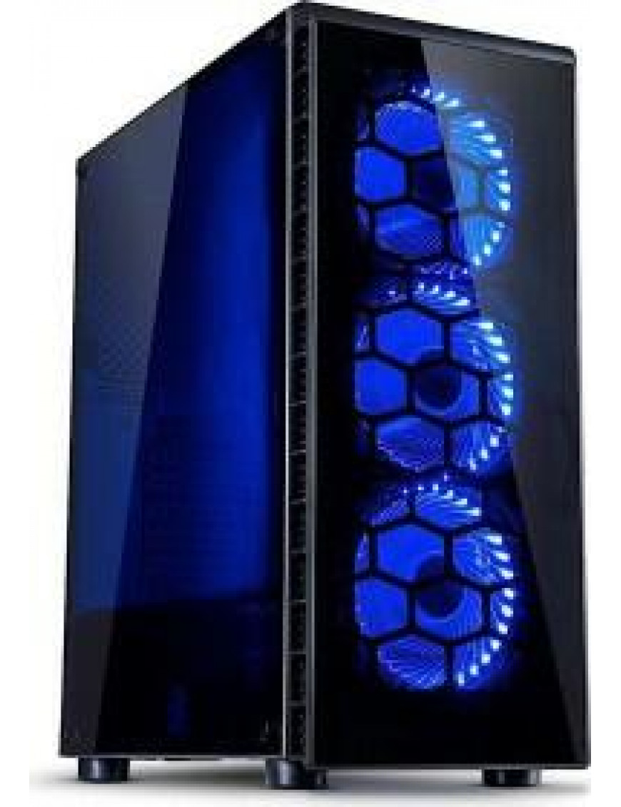 Inter-Tech CXC2 Midi Tower ATX Gaming Gehäuse Seitenfenster,