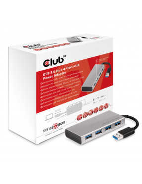 Club3d Club 3D USB 3.0 Hub 4-Port Aluminium Gehäuse, mit Net