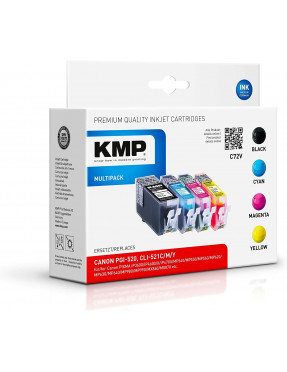 KMP Tintenpatronen Multipack Schwarz + Farbig ersetzt HP 62X