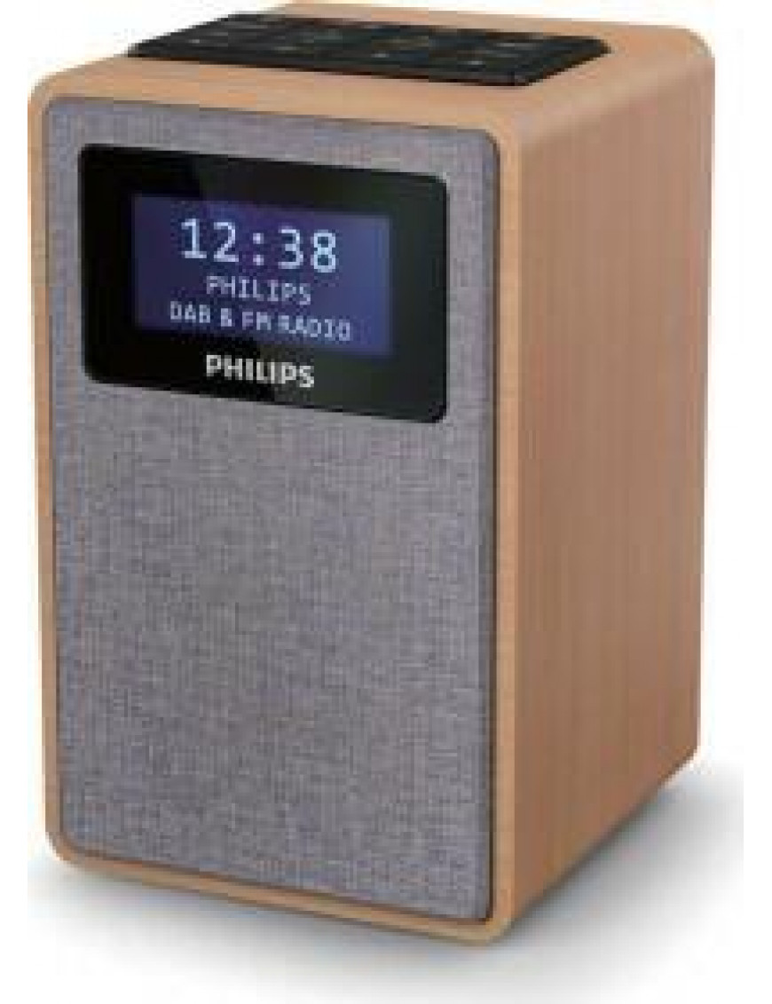 Philips TAR5005/10 Radio DAB+ Radio mit Wecker braun/grau