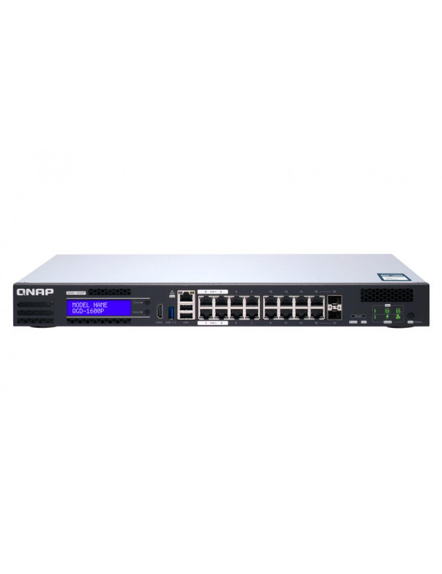 QNAP QGD-1600P-4G Switch Managed 16 Port 1Gbps PoE Switch, 2
