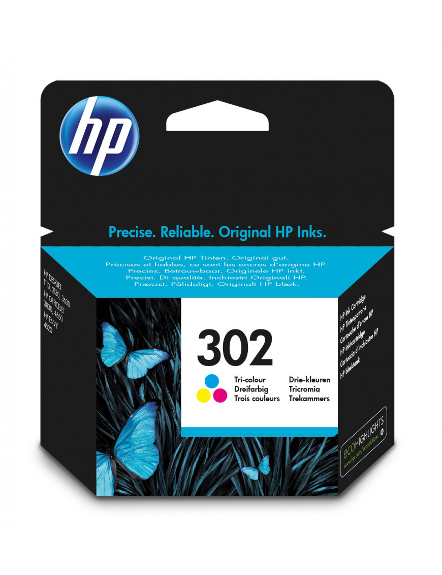 HP F6U65AE / 302 Original Druckerpatronen Farbig (Cyan, Mage