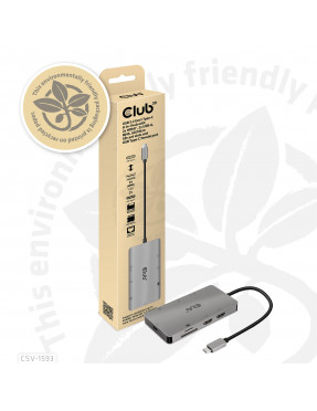 Club3d Club 3D USB Gen1 Typ-C 8-in-1 Hub mit 2x HDMI, 2x USB
