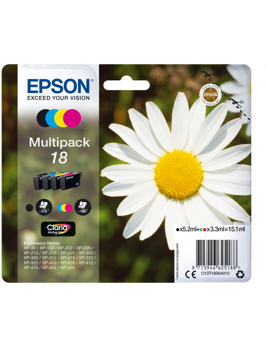 Epson 18 Original Druckerpatronen Multipack Cyan, Magenta, G