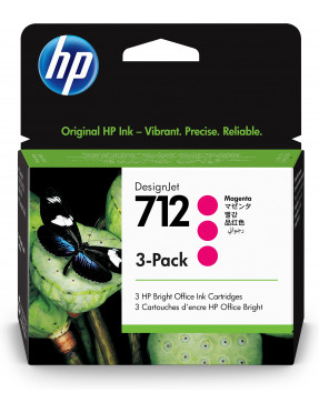 HP 712 3er-Pack magenta DesignJet Druckerpatronen 3ED78A, 29