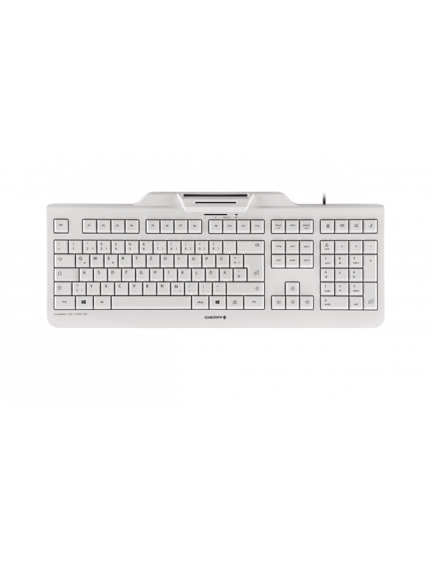 Cherry KC 1000 SC Keyboard mit Smart Card Reader USB weiß-gr