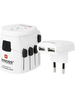 SKROSS World Adapter Pro + USB 2xA 3-polig (7A) Reiseadapter