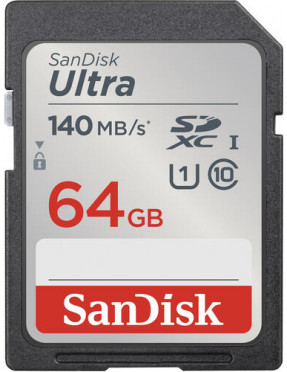 SanDisk Ultra 64 GB SDXC Speicherkarte (2022) bis 140 MB/s, 