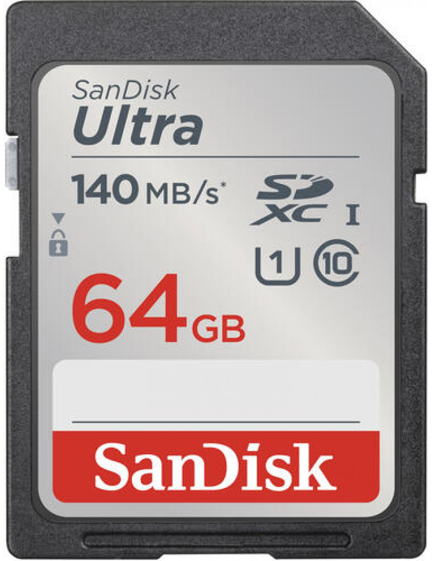 SanDisk Ultra 64 GB SDXC Speicherkarte (2022) bis 140 MB/s, 