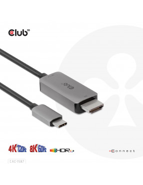 Club3D Club 3D USB Gen2 Typ-C auf HDMI 4K120Hz/8K60Hz HDR10,