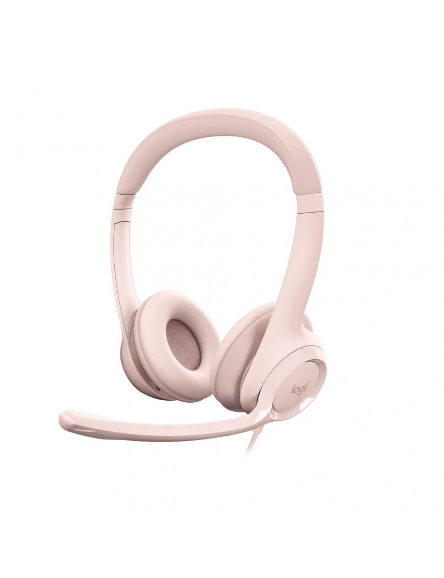 Logitech H390 Kabelgebundenes Beidseitiges Headset USB Rosé