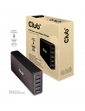 Club3D Club 3D USB Typ A und C Ladegerät 5 Ports bis zu 111W