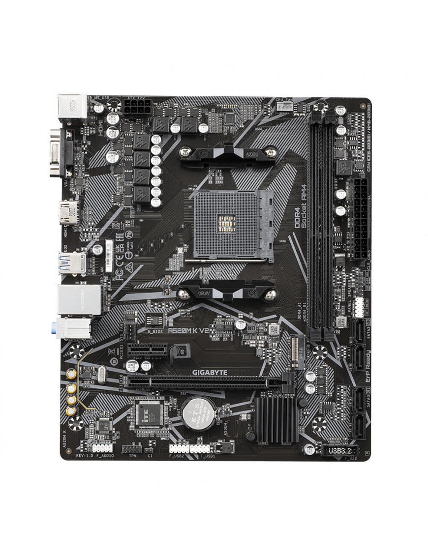 Gigabyte A520M K V2 mATX Mainboard Sockel AM4 VGA/HDMI/M.2/S