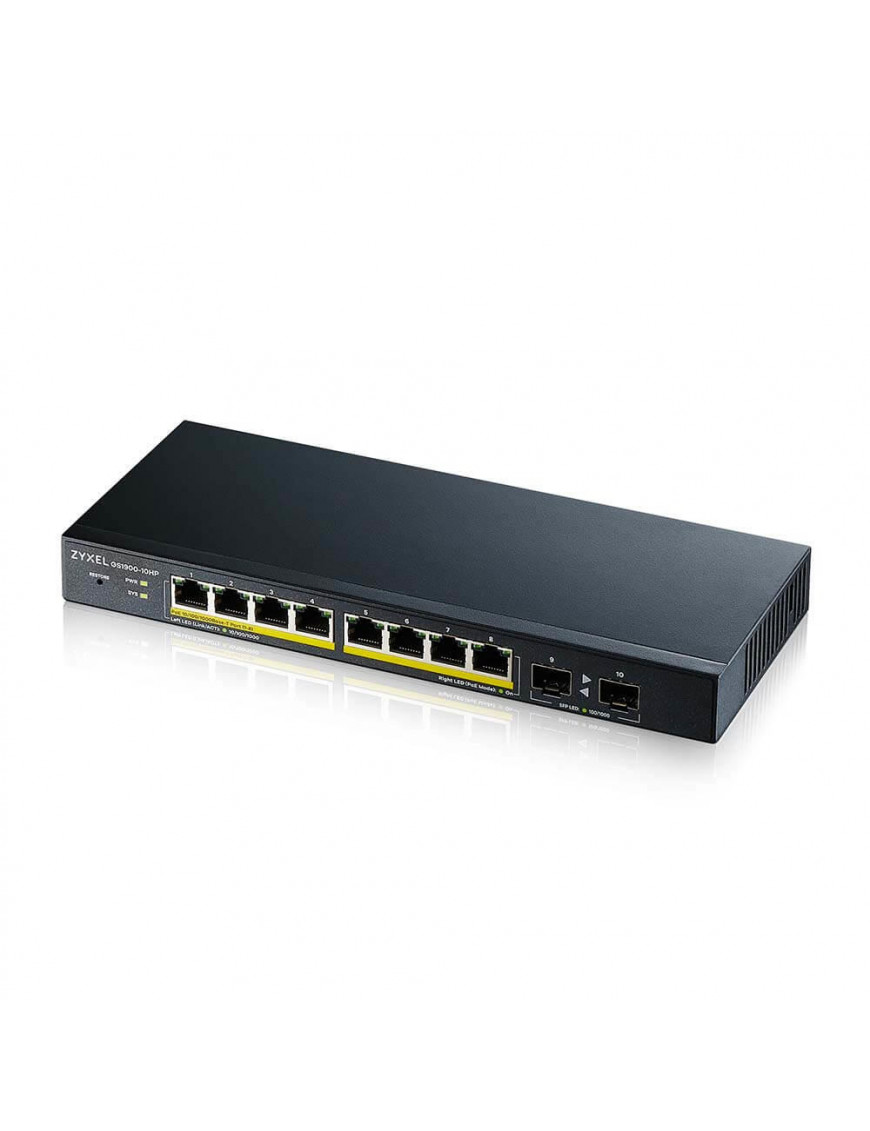 ZyXEL GS1900-10HP 10-Port smart managed 77W PoE+ Switch