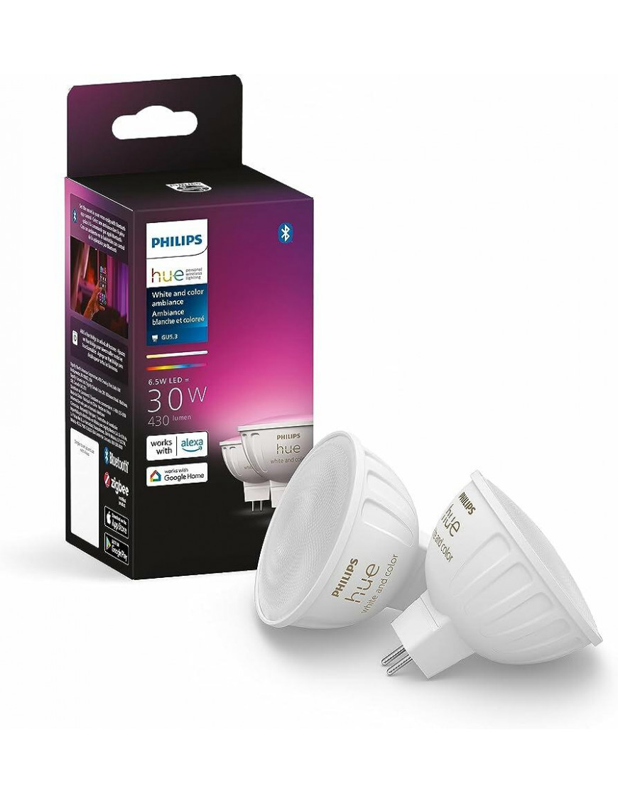 Philips Hue White Ambiance MR16 LED-Lampe 400lm, 2er Pack