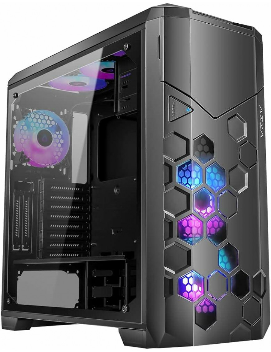Azzatek AZZA Storm 6000 ARGB ATX Gaming Tower, schwarz, RGB 