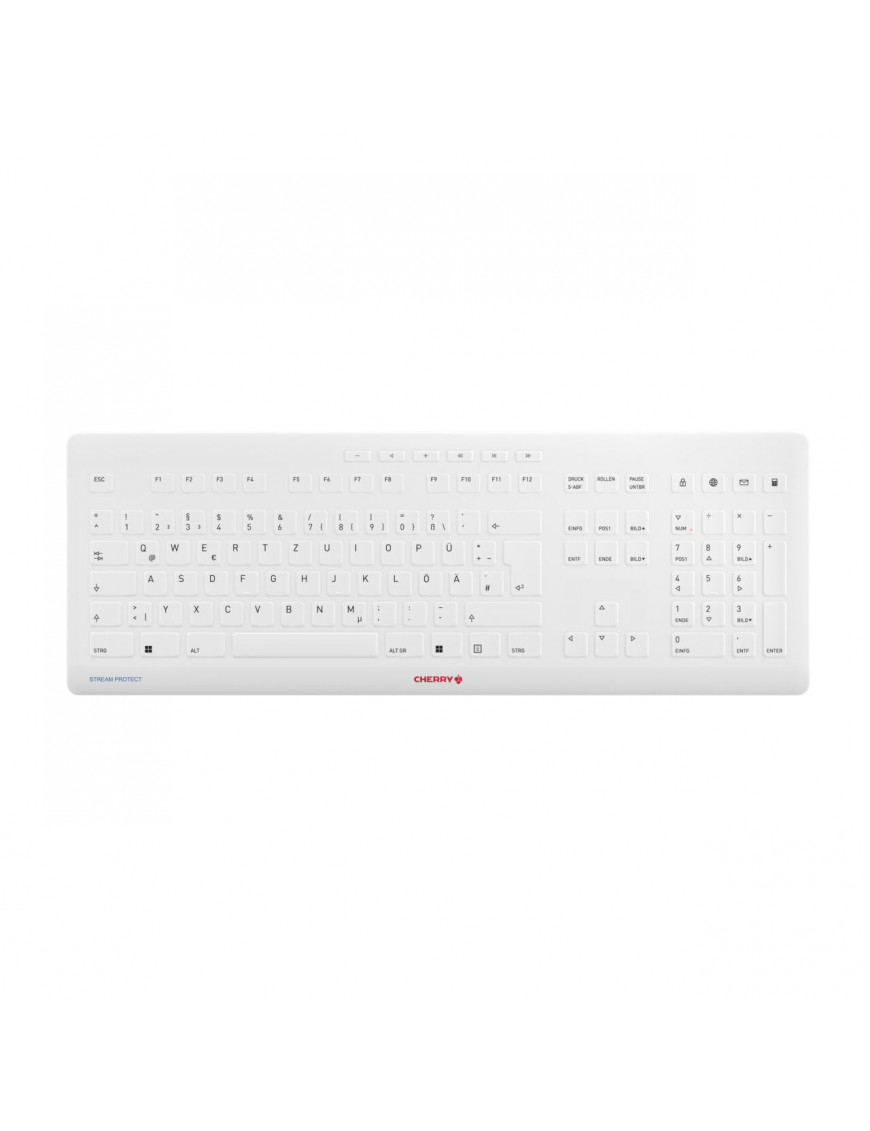 Cherry CHERRY STREAM PROTECT Kabellose Tastatur, weiß