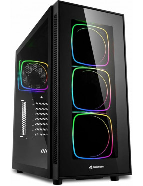 Sharkoon TG6 Midi-Tower ATX Gaming Gehäuse RGB LED, Seitenfe