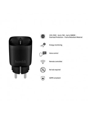 Hombli Smart Plug Steckdose EU schwarz, 3er Pack