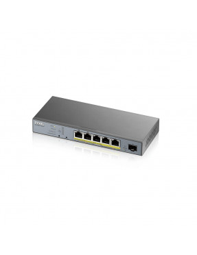ZyXEL GS1350-6HP Gigabit Smart Switch, 5x RJ-45, 1x SFP, PoL