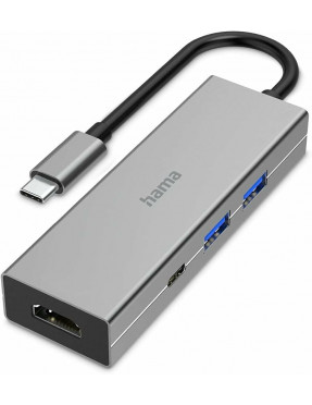 Hama 00200107 USB-C-Hub, Multiport, 4 Ports, 2x USB-A, USB-C