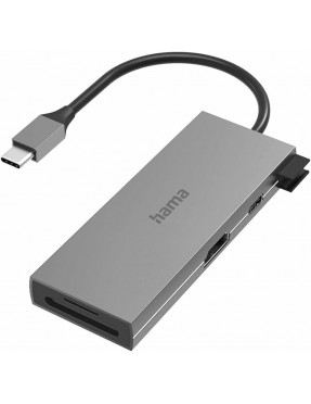 Hama 00200110 USB-C-Hub, Multiport, 6 Ports, 2x USB-A, USB-C
