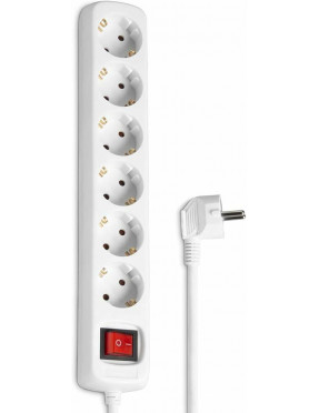 Hama 00108833 Steckdosenleiste, 6-fach, mit Schalter, 5 m, W