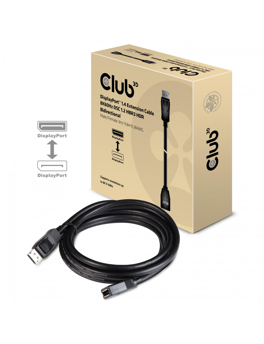 Club3D Club 3D DisplayPort 1.4 Verlängerungskabel 8K60Hz DSC