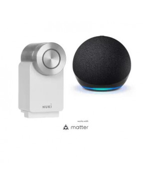Nuki Smart Lock Pro 4. Generation weiß + Amazon Echo Dot 5. 