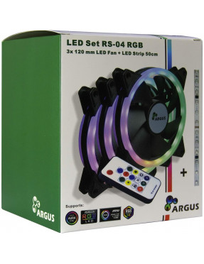 Inter-Tech x Argus RGB-Fan Set RS04 mit Fernbedienung, 3x 12