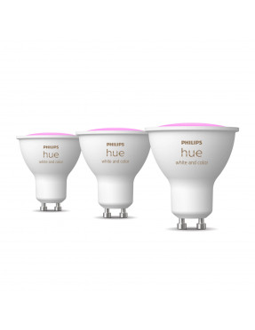 Philips Hue White & Color Amb. GU10 350lm 3er Pack + Bridge 