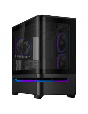 ASUS Prime AP202 mATX Gaming Gehäuse mit Seitenfenster schwa