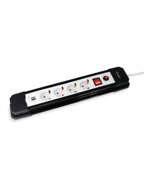 Equip EQUIP 245553 4fach Verteiler mit Schalter und 2fach US