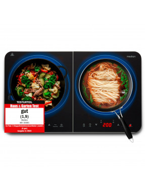 Medion LIFE Tischgrill mit Dual-Zonen-System; 2400W, 2 Platt