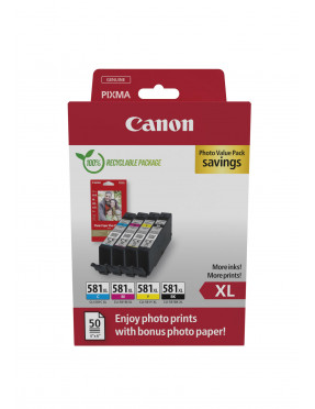 Canon CLI-581XL Druckerpatronen Multipack + Fotopapier