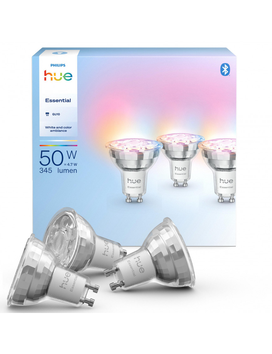 Philips Hue Essential smarte GU10 LED Lampe, Weiß und Farbig Philips Hue Essential smarte GU10 LED Lampe, Weiß und Farbig