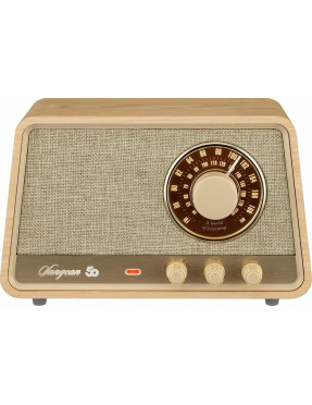 SANGEAN Sangean WR-101 Retro-Radio Echtholz-Gehäuse Weiße Ei