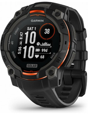 Garmin Instinct® 3 Solar 45mm Schwarz/Steinweiß mit Silikon-