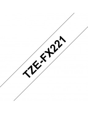 Brother TZe-FX221 Schriftband 9mm x 8m schwarz auf weiss Fle